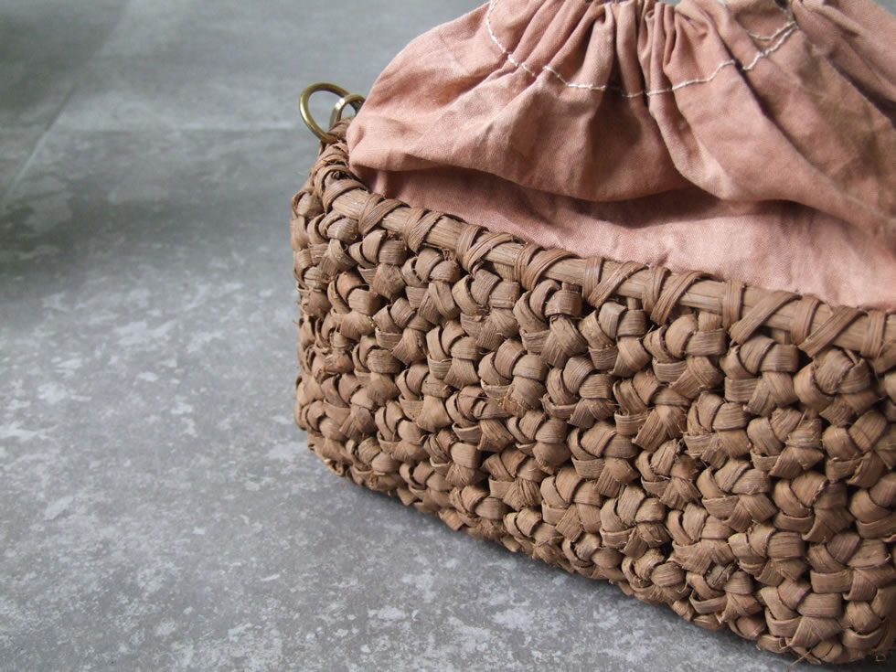 楽天市場】純国産 山葡萄かごバッグ 特上六角花模様編み 本革