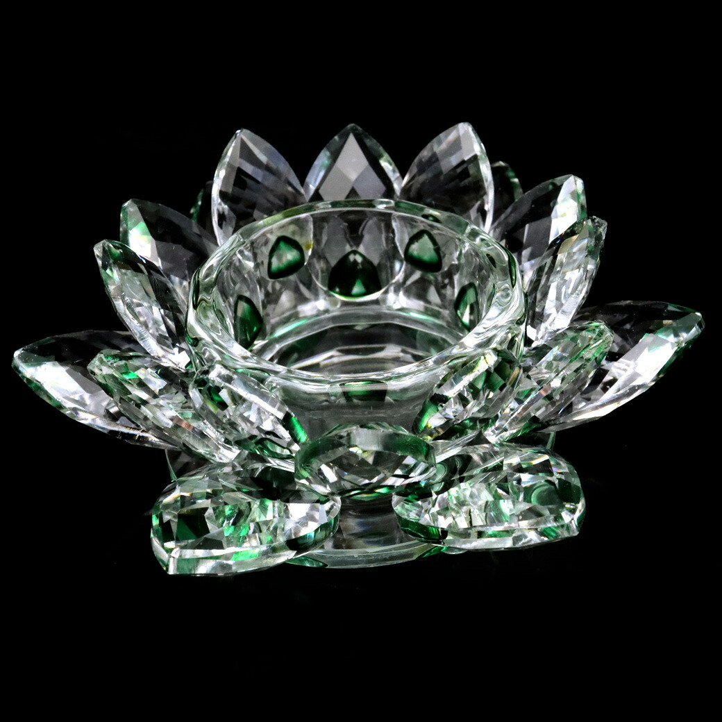 楽天市場】蓮の花 置物 size小 クリスタルガラス サンキャッチャー