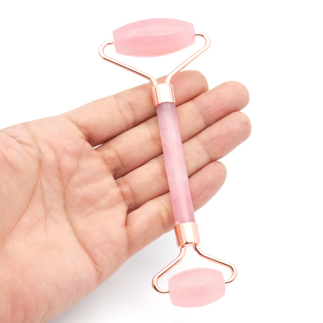 楽天市場】フェイスローラー 天然石 美顔ローラー ローズクォーツ ミニ