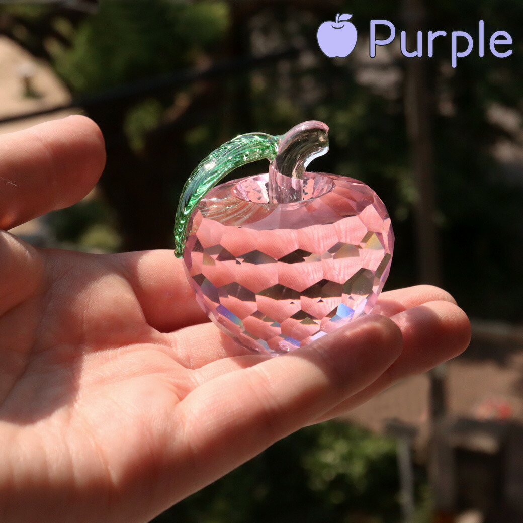 楽天市場】りんご ガラス 置き物 オブジェ リンゴ 林檎 クリスタル