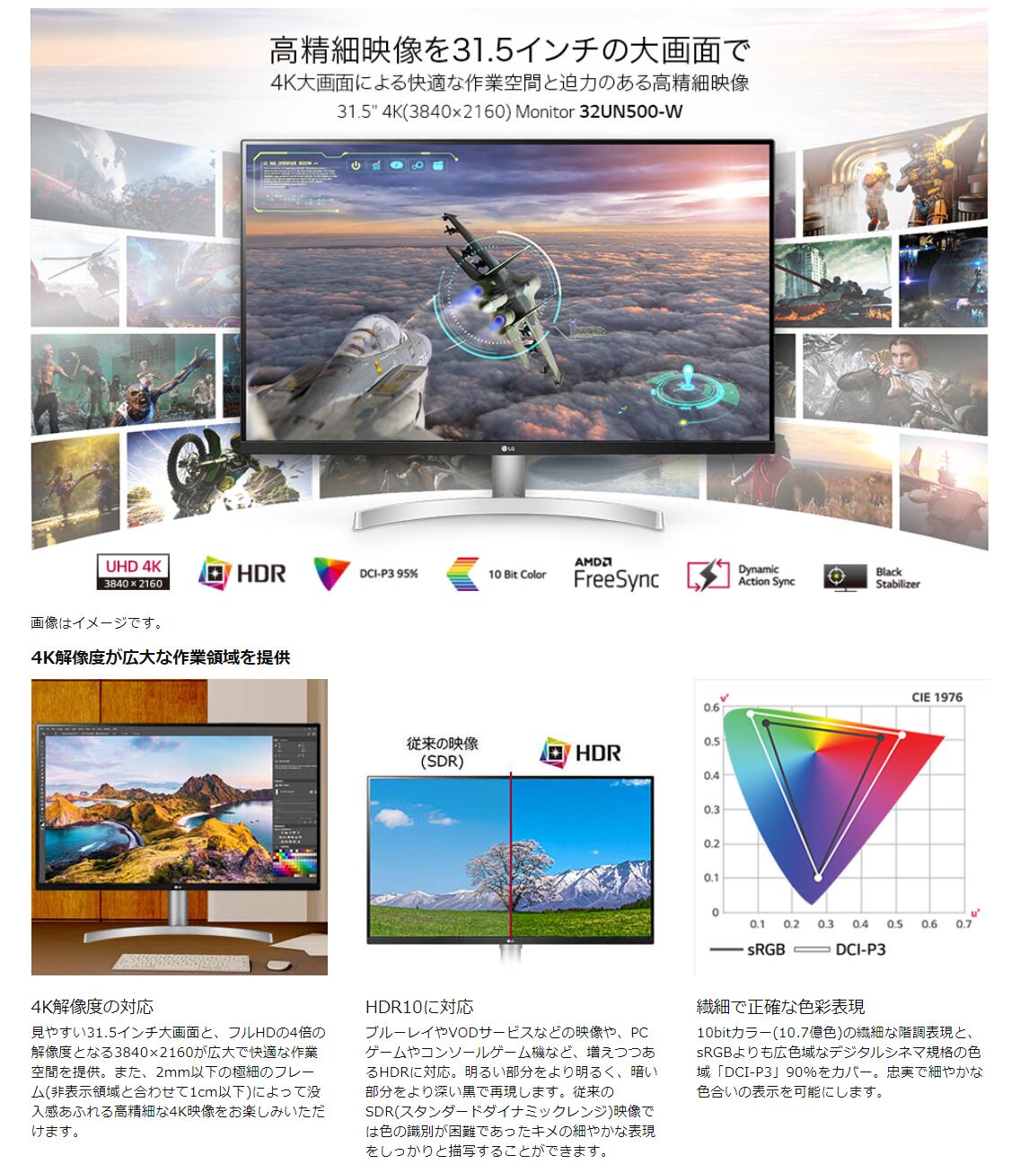 楽天市場】LG フレームレス モニター ディスプレイ 32UN500-W 31.5