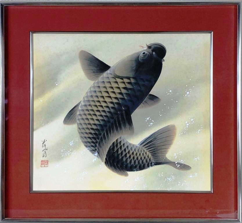楽天市場】藤原茂富 「飛躍の鯉」 日本画10号 : 小野画廊