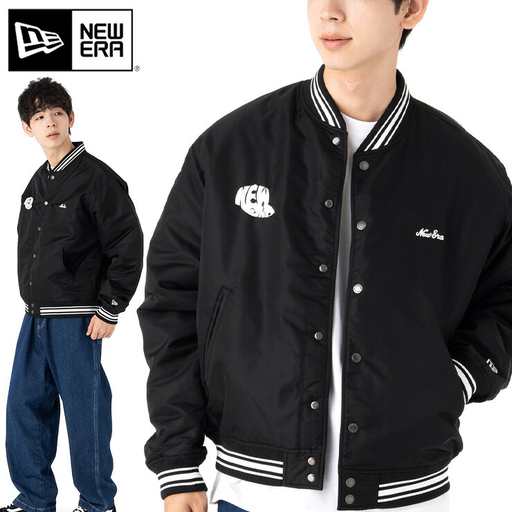 楽天市場】ニューエラ ジャケット NEW ERA スタジャン 中綿 黒