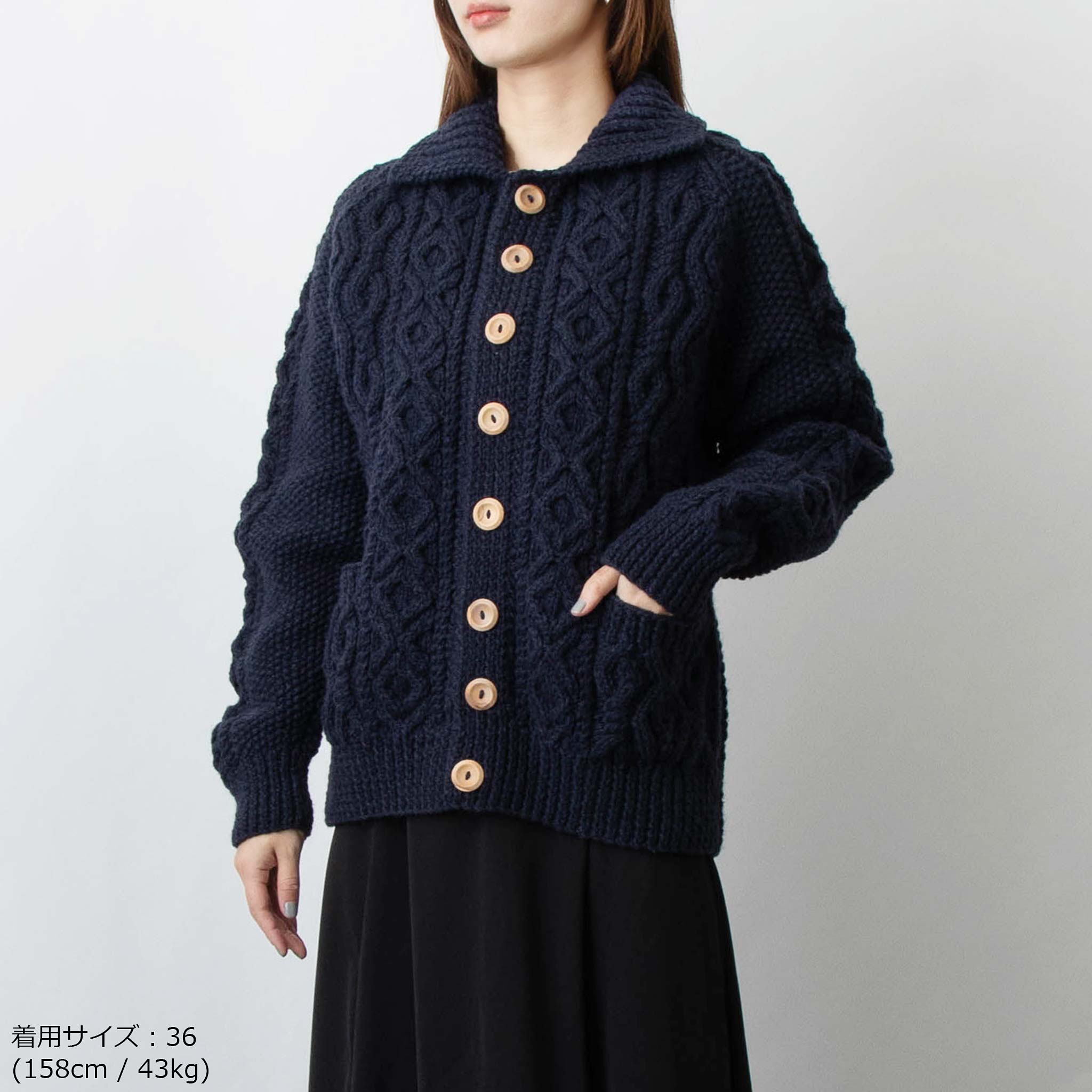 楽天市場】インバーアラン INVERALLAN 長袖ニットカーディガン ARAN