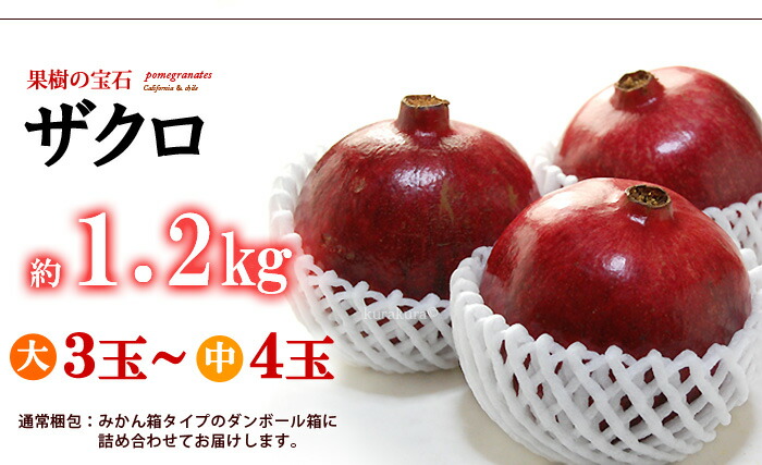 楽天市場】ザクロ ワンダフル種(3-4玉/1.2kg前後)アメリカ産 ざくろ