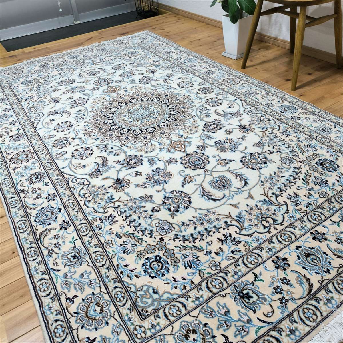 楽天市場】ペルシャ絨毯 【本物イラン産】 ナイン産 マット アイボリー