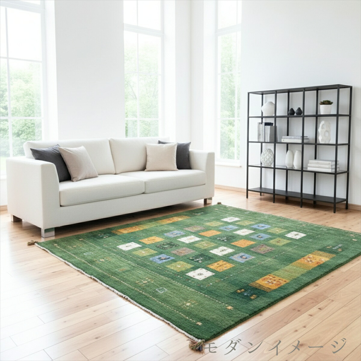 楽天市場】ペルシャ ギャッベ 本場イラン産 グリーン ラグ ギャベ