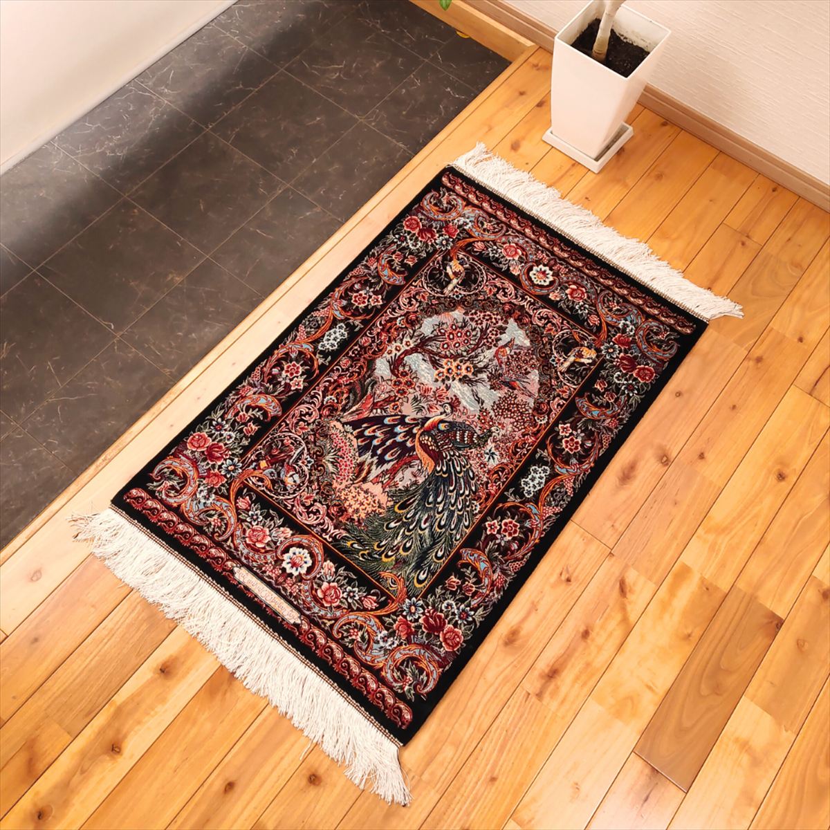 楽天市場】ペルシャ絨毯 カシャーン産 ネイアブリシャム ハイブリッド