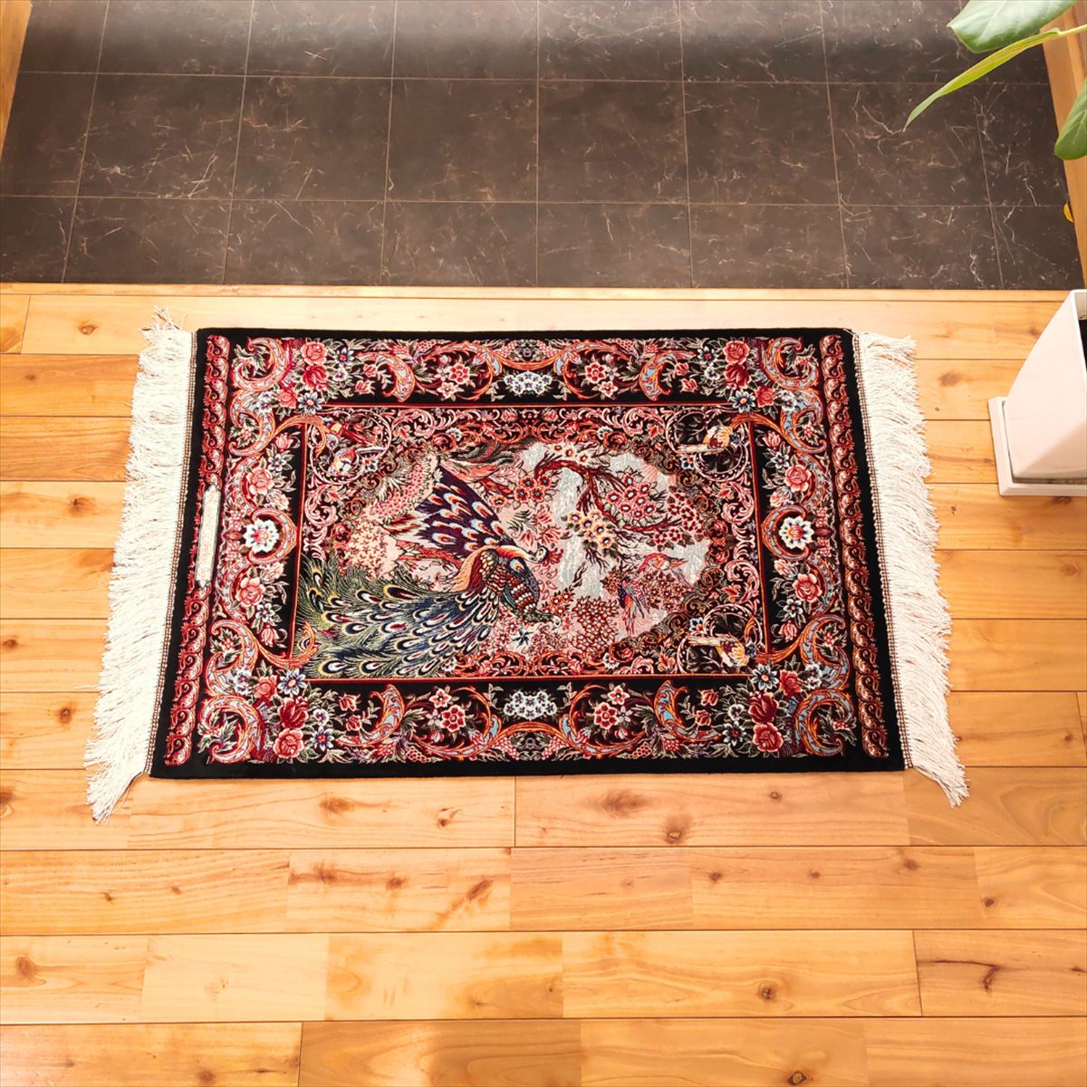 楽天市場】ペルシャ絨毯 カシャーン産 ネイアブリシャム ハイブリッド