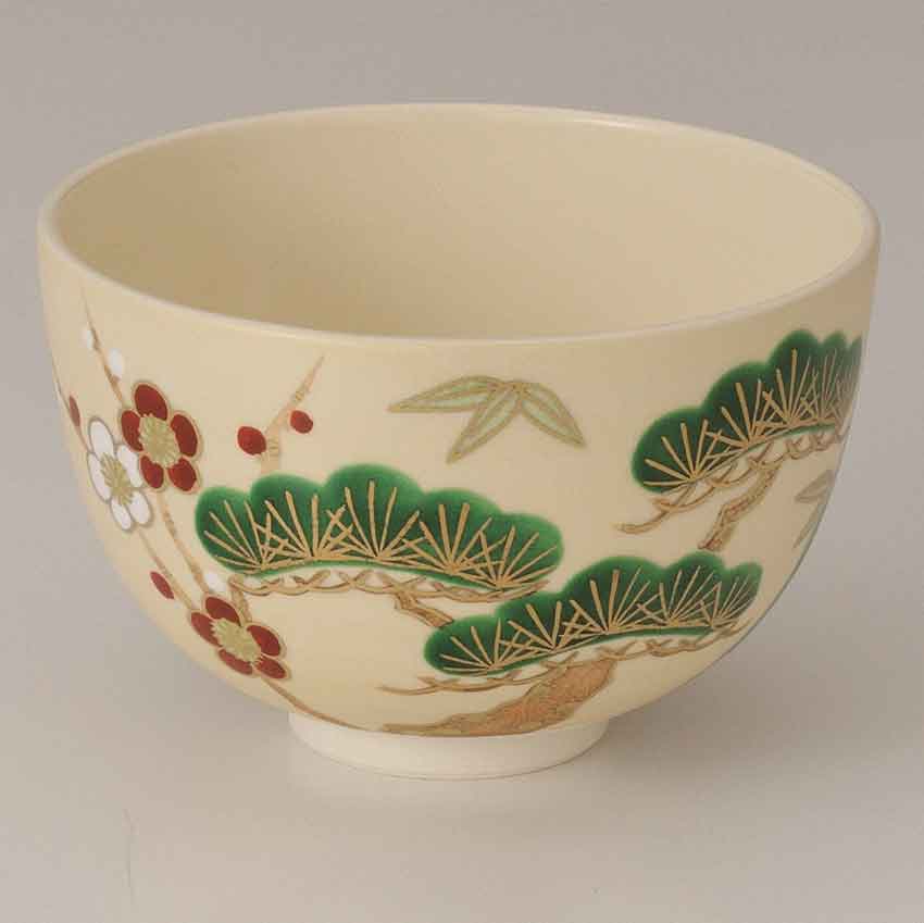 楽天市場】清水焼 抹茶盌 かより 金彩松竹梅 /京焼/茶道具/抹茶椀/伝統