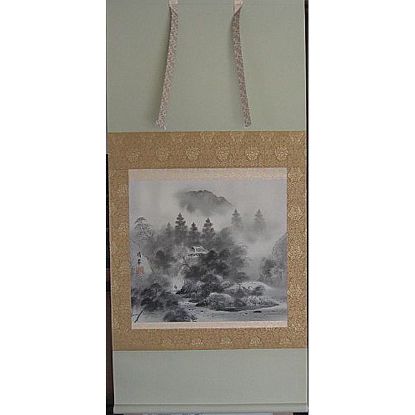 楽天市場】掛軸 堀江晴翠／水墨山水 肉筆保証 掛け軸 「全国送料無料