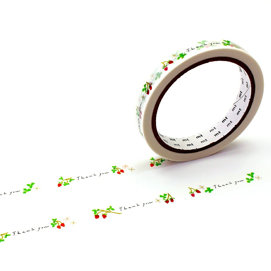 楽天市場】マスキングテープ mt large core 15mm×25m【いちご Thank