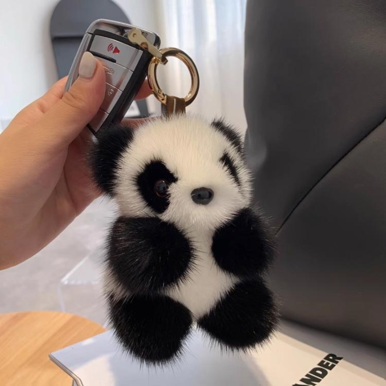 楽天市場】リアルファー パンダ ファーチャーム 12cm 15cm バッグ