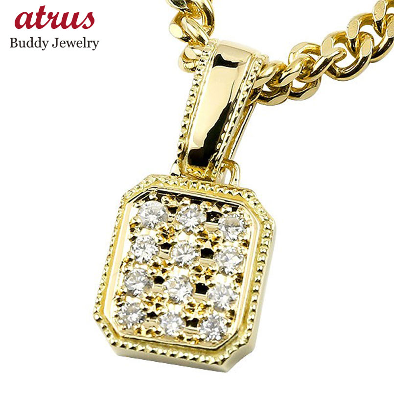 楽天市場】18金 メンズ ペンダントトップ ダイヤモンド ネックレス