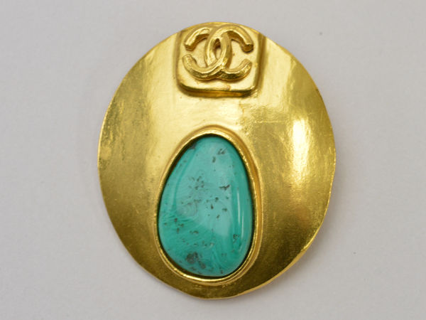楽天市場】シャネル CHANEL 98P ターコイズ ブローチ ココマーク