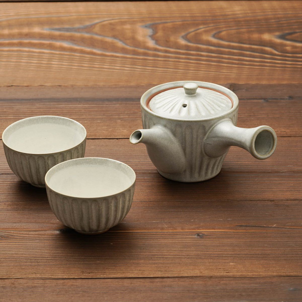 楽天市場】急須 湯呑み セット 粉引グレー 送料無料 一部地域除 菊型