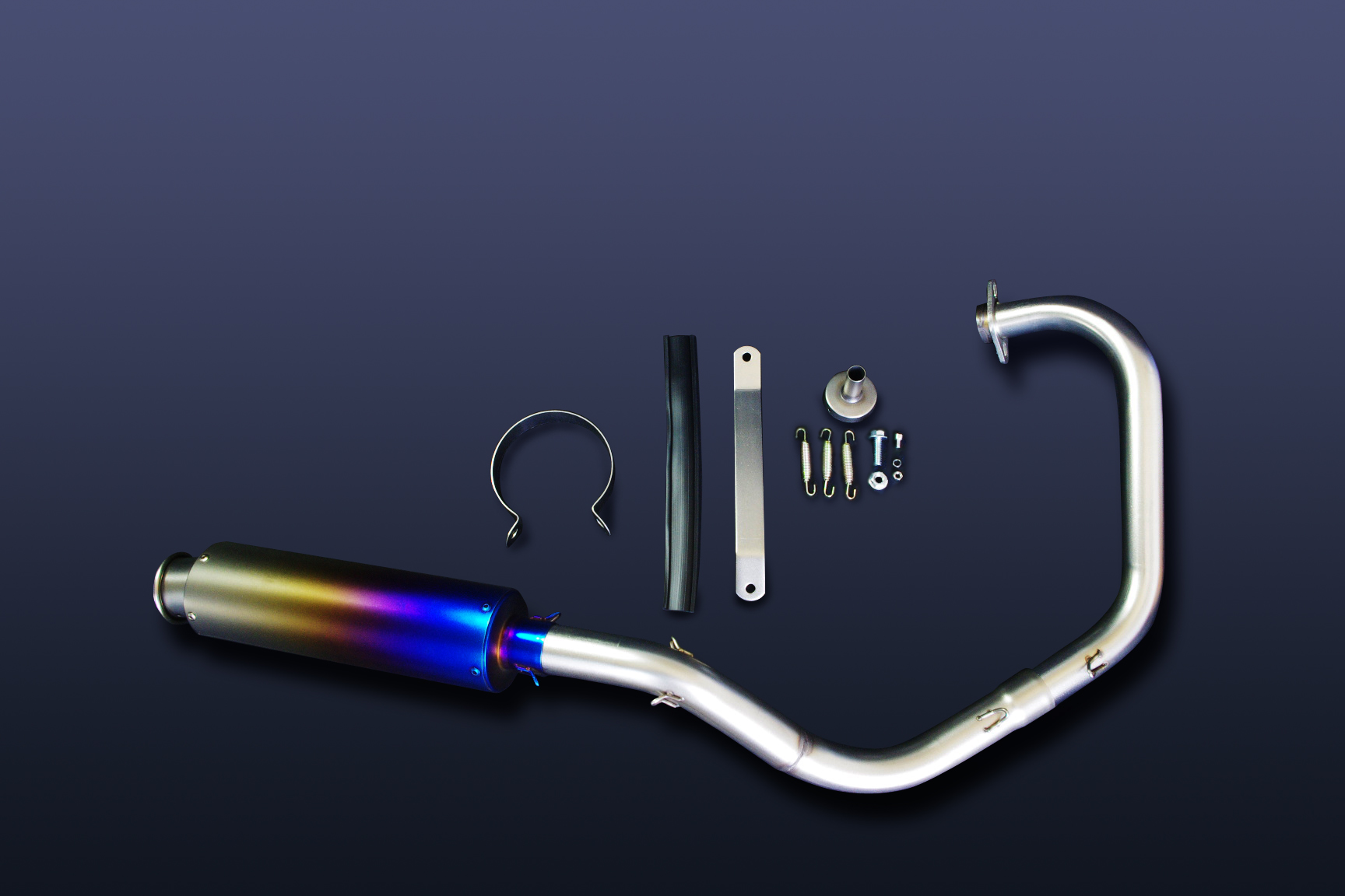 楽天市場】エイプ50 エイプ100 フルエキマフラー チタンブルー