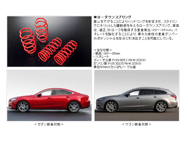 楽天市場】オートエクゼ ローダウンスプリング[アテンザセダン GJ2FP