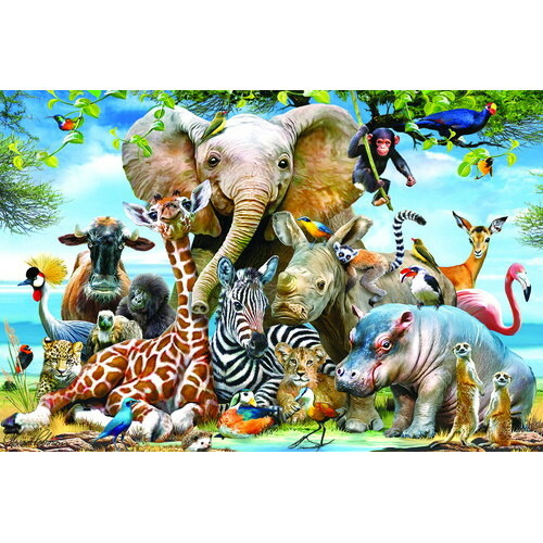 楽天市場】3D ジグソーパズル 【アフリカンアニマルの集合写真】150
