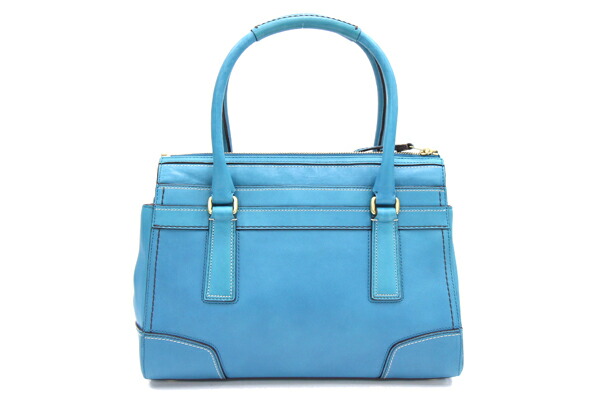 楽天市場】コーチ ハンドバッグ 11047 ターコイズブルー レザー 中古