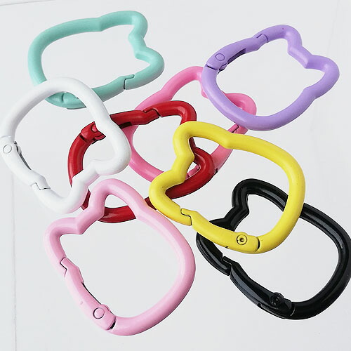 楽天市場】ネコ ねこ 猫 カラビナ カラフル 全8色 2個 kanagu683