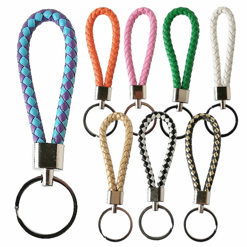 楽天市場】編み込み キーリング 1個 キーホルダー キーチャーム 合皮