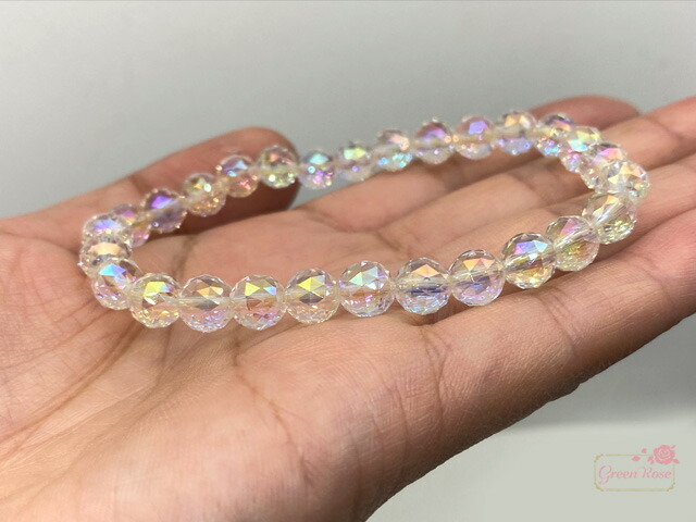 楽天市場】オーロラ クリスタル 水晶 レインボー 多面カット