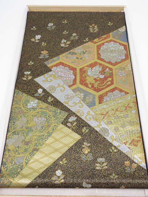 楽天市場】【未使用品】 螺鈿細工 袋帯 ブラウン系 金糸 礼装 華やか