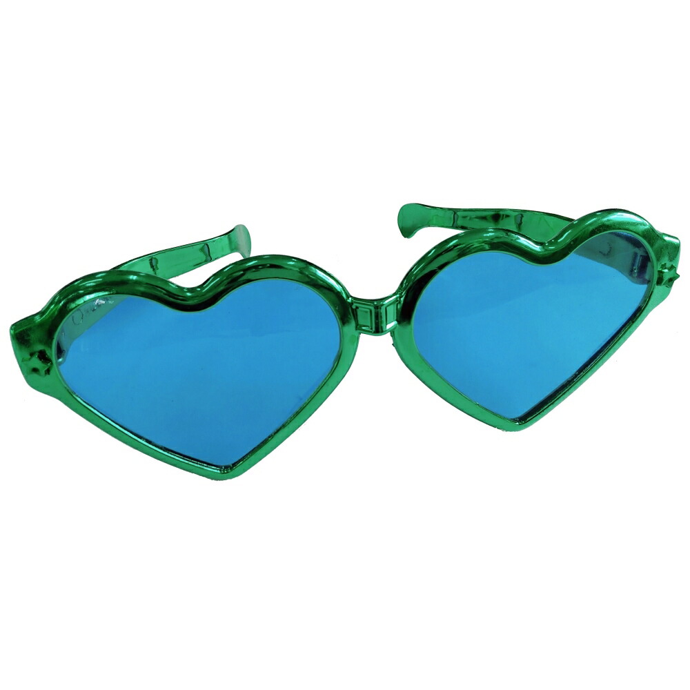 楽天市場】メガネ 特大 緑 グリーン サングラス ハート 1970年代風