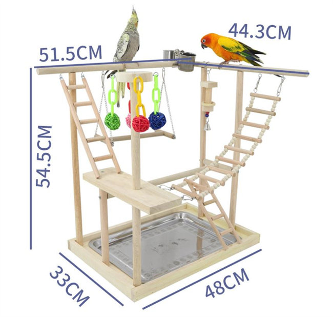 楽天市場】【高さ約54.5cm】インコ 遊び場 2層 バード アスレチック
