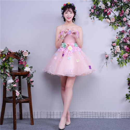 楽天市場】花柄 ミニドレス パーティードレス ワンピース カラードレス