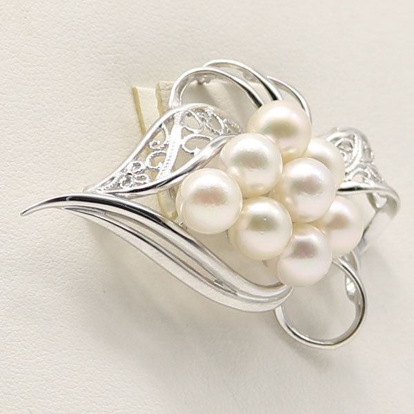 楽天市場】真珠 パール ブローチ あこや真珠 パールブローチ 7mm-7.5mm