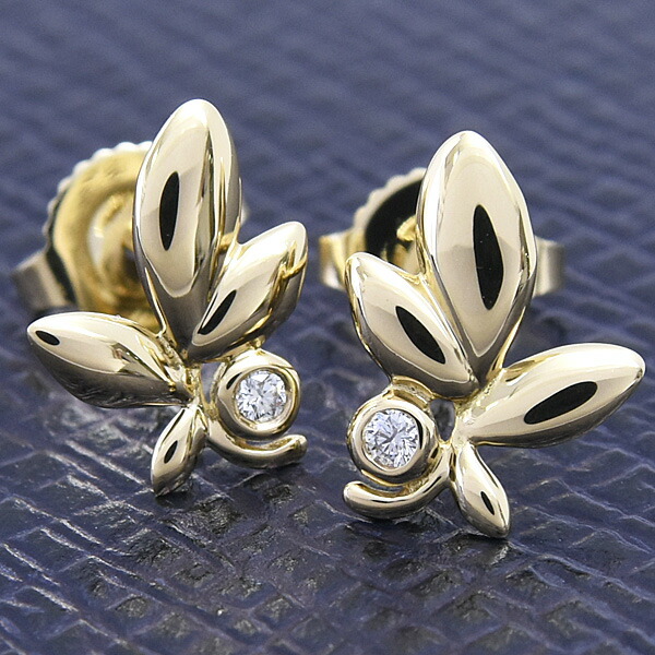 楽天市場】ティファニー ピアス レディース オリーブリーフ 1Pダイヤ