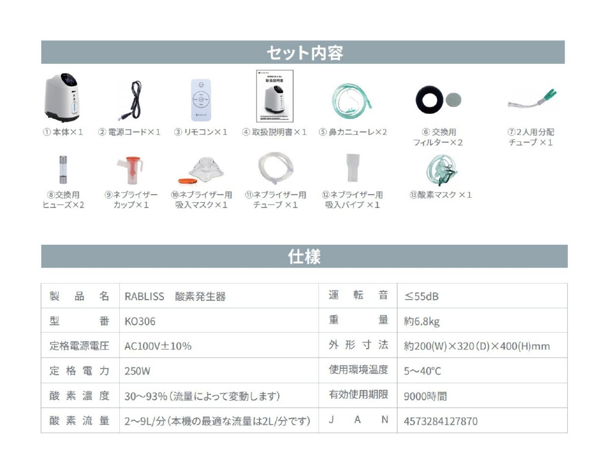 楽天市場】【送料無料】酸素発生器 KO306 93%高濃度 高濃度酸素 酸素