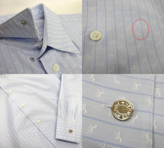 楽天市場】【HERMES】エルメス ホース刺繍 ストライプ セリエボタン