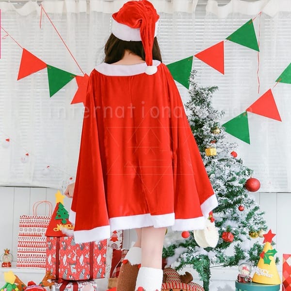 楽天市場】予約 コスプレ服 サンタ風ワンピース ポンチョセット