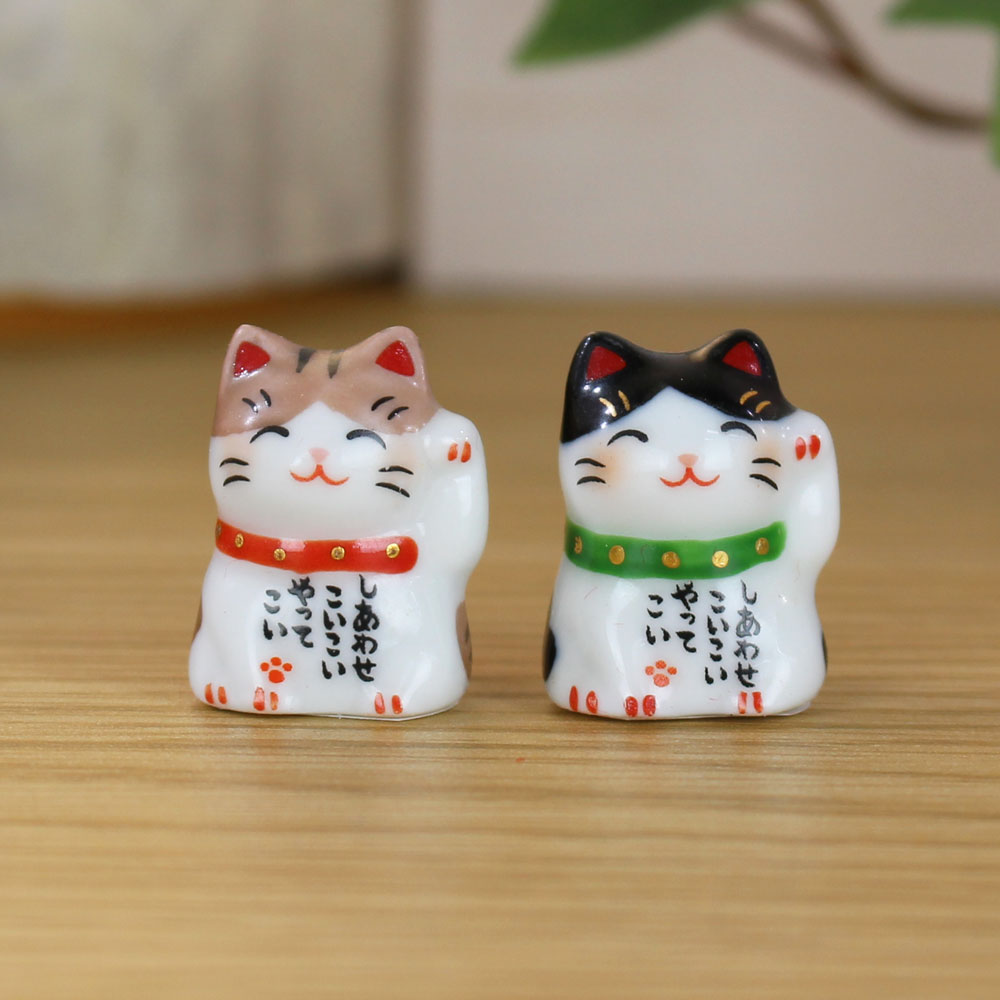 楽天市場】猫 置物 開運 縁起物 宮崎工房【ミニミニ招き猫 にゃんこ大