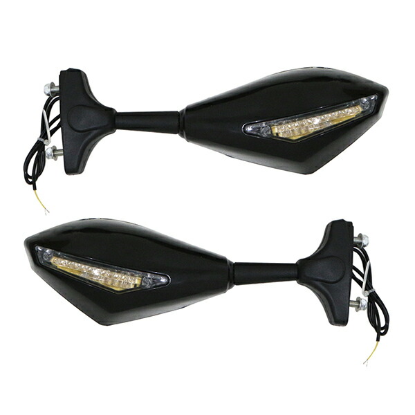 楽天市場】LED ウインカー付き バックミラー ブラック スクエア 左右