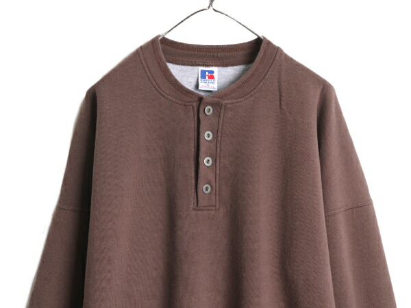 楽天市場】90s USA製 ラッセル ヘンリーネック 無地 スウェット メンズ