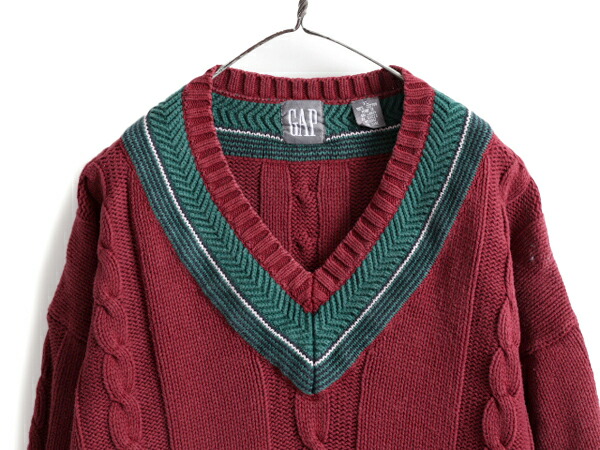 楽天市場】90s OLD GAP コットン チルデン ニット セーター メンズ XL