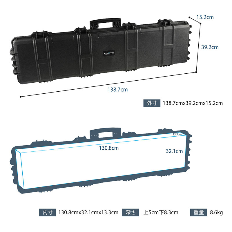 楽天市場】HTGベーシック ハードガンケース ライフルケース エアガン