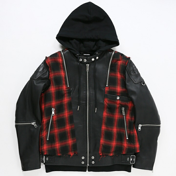 楽天市場】□DIESEL ディーゼル メンズ□羊革 本革 チェック柄 ダブル