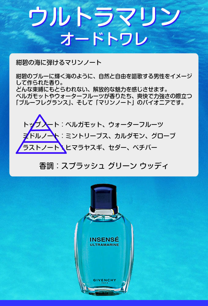 楽天市場】ジバンシー GIVENCHY ウルトラマリン 100ml EDT SP 【香水