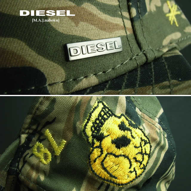 楽天市場】7890新品☆ディーゼル DIESEL☆プレートロゴ迷彩キャップ