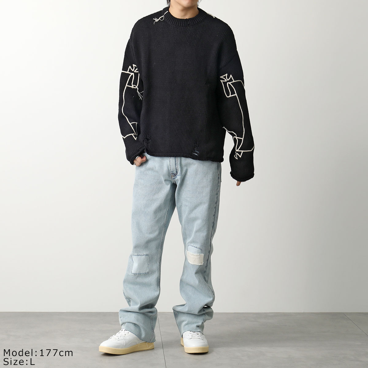 楽天市場】ASKYURSELF アスクユアセルフ ニット REPAIRED BANNED KNIT