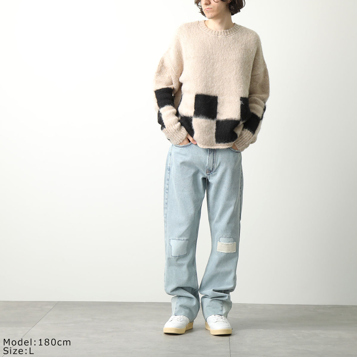 楽天市場】ASKYURSELF アスクユアセルフ ニット BRUSHED CHECKERED