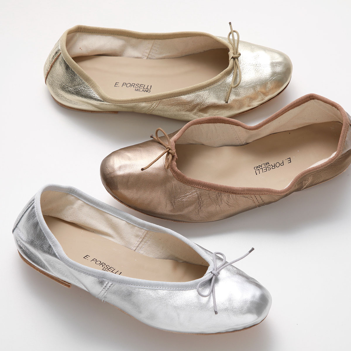 楽天市場】PORSELLI ポルセリ バレエシューズ BALLERINE LAMINATA