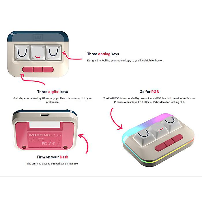 楽天市場】Wooting(ウーティン) /Wooting UwU RGB Stealth ラピッド