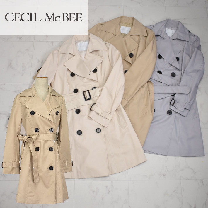 楽天市場】セシルマクビー スプリングコート ハーフ丈 春コート