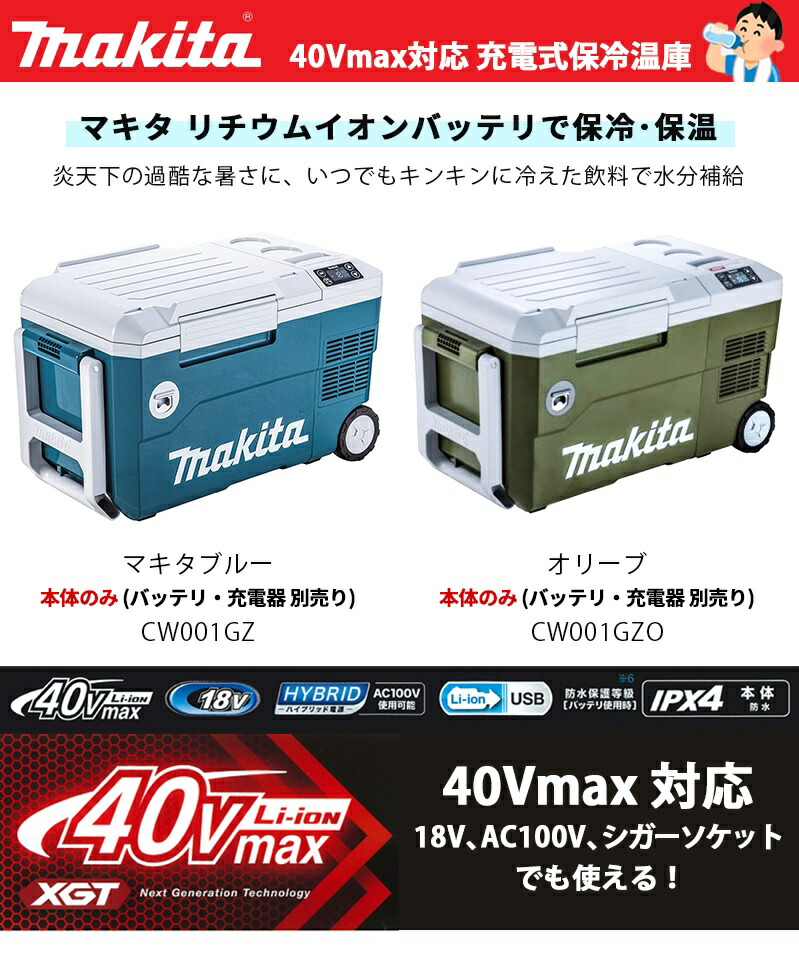 楽天市場】マキタ(makita) 18V 40Vmax対応 充電式保冷温庫 本体のみ